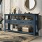 Navy Blue Long Console Table Sofa Table for Entryway with 4 Drawers and 2 Storage Shelves for Living Room Hallway Foyer Office